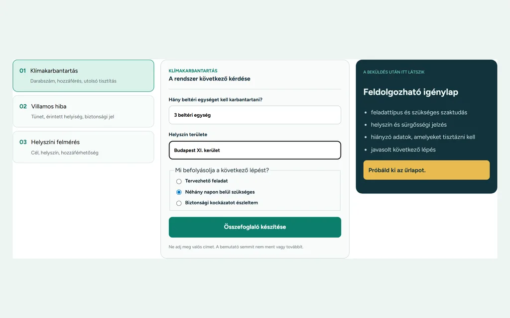 OtthonPont igényfelvétele: feladattípus, válaszfüggő kérdések és a belőlük készülő munkalap